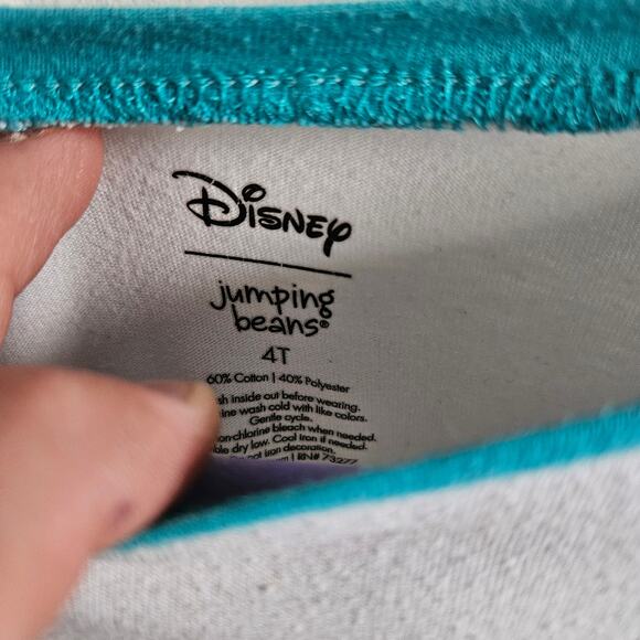 Jumping Beans X Disney Girls 4T Frozen Raglan Baseball Tee White Blue Ana Elsa - Picture 5 of 5